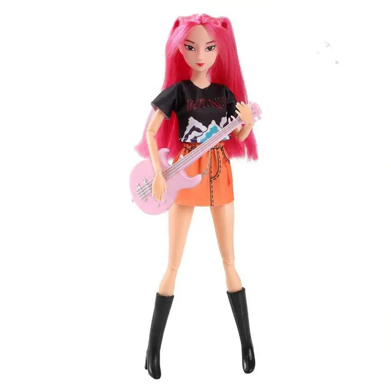 Fashion Music Toys Dolls Female Singer Group Woman With Blue Pink Purple Hair Fast Shipping Things For Collection DIY